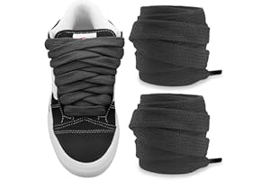 NDTEZUGT Ø15mm Lacci Piatti per Scarpe da Skate Vans Knu Skool Classic, Larga Lacci Scarpe Spessi di Ricambio in Cotone da Ginnastica