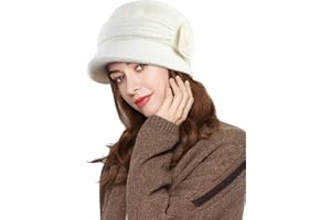 Suwangi Damska czapka z daszkiem, ciepła czapka balonowa, beret, daszek, czapka zimowa