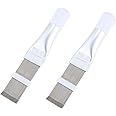 gohantee 2 PCS Air Conditioner Fin Comb, Stainless Steel AC Condenser Fin Straightener AC Fin Comb Cleaner Brush Evaporator Radiator Fin Cleaning Tool Used for Cleaning Air Condition
