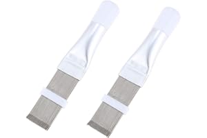 GOHANTEE 2 PCS Air Conditioner Fin Comb, Stainless Steel AC Condenser Fin Straightener AC Fin Comb Cleaner Brush Evaporator Radiator Fin Cleaning Tool Used for Cleaning Air Conditioner