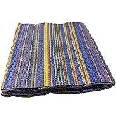 ACY STORE KATLANABİLİR PLASTİK HASIR KİLİM DIŞ MEKAN PİKNİK KAMP SERGİSİ &Ccedil;İFT DİKİŞ (Mavi, 175 X 220 CM)