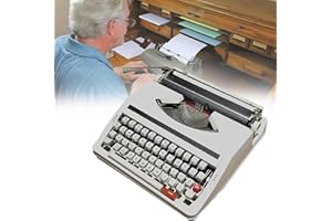 LSHFYV Retro Typewriter, Mechanical English Typewriter, Old-Fashioned Traditional Portable Manual Typewriter, Vintage Finish Antique Typewriters for Notes or Letters or Creative Writing,White