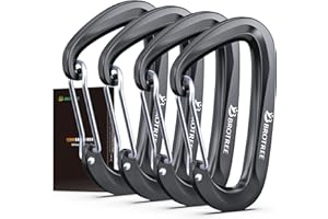 BROTREE Karabinek z karabińczykiem o nośności 1200 kg, karabińczyk z breloczkiem/zakrętką do hamaków, biwakowania, wędrówek, wędkowania itp