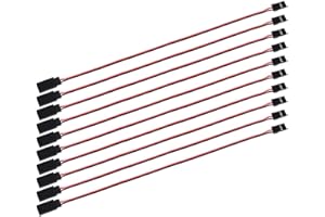 POFET 10pcs Servo Extension Cable Lead Wire 50cm 3 Pin Cord JR Male Head and Futaba Female Head for RC Plane