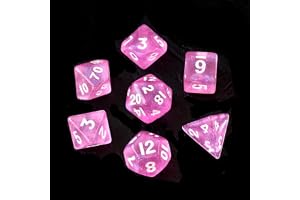 Månsten 10 mm mini DND tärningsset för MTG RPG Dungeons and Dragons rollspel, månsten rosa färg