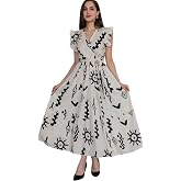 Modestouze Attires Dress for Women Western Maxi Style, Indo Western Dresses, One Piece Long Gown, A Line Flared Pattern, Ethn