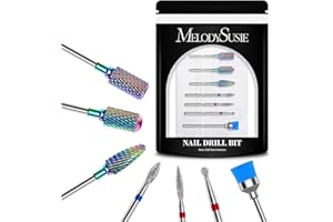 MelodySusie 7*Embouts de Ponceuse à Ongles Pour Manucure et Pédicure, Pour Retirer Le Vernis/Gel et Repousser les Cuticules.