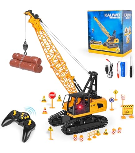 Grue Jouet Télécommandée Pour Enfants – 60 Cm De Haut, Rotation 360°, Crochet Mobile, Jeu De Construction Réaliste, à Partir De 3 Ans