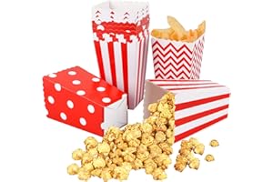 JINLAILI 12 Pcs popcorn boxes small cardboard popcorn box Popcorn Bags mini popcorn bags Popcorn Bucket Popcorn Holder party bag sweet bag popcorn container for Popcorn Sweet Candy Party Movie Night Birthday