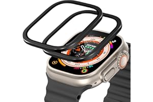 JHTSOLE Szkło Hartowane Smartwatch Osłona Ekranu do Apple Watch Ultra iwatch 49mm Alloy Frame Case Dotykowa Folia Ochronna Odporna na Zadrapania Czarny