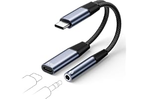USB-C till 3,5 mm jack-adapter och snabbladdning PD 60 W,Audio Jack Adapter
