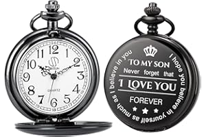 SIBOSUN Engraved Pocket Watch -Never Forget That, I Love You, Forever-from Brother/Sister to Brother Gift, Vintage Classical Quartz Pocket Watch with Chain to Men