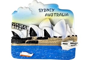 Kylskåpsmagnet Australia Sydney - Opera House & Harbour Bridge – 3D-souvenirmagnet – magnetisk samlardekoration – presentidé