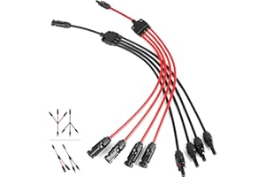 COCOSY 1 Paar Solarkabel Y Stecker, 1 Paar Solarkabel Y Verteiler 6mm²/4mm²/2.5mm², Pv Y Stecker MMMMF/FFFFM, Y-Typ-2 Solarpanel-Verzweigungskabel für Parallelverbindung