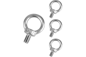 QWORK® 4PCS M12 Anneau de Levage, M12 Boulons àœil Filetage Mâle, pour Marin Boulons et Équipements de Levage d'Ingénierie (300KG)