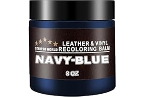 STARTSO WORLD Kit de Rénovation pour Cuir 200ml, Teinture Cuir Bleu Marine pour Meubles, Canapés, Sièges d'Auto - Teinture et Peinture pour Cuir Éraflé et Décoloré