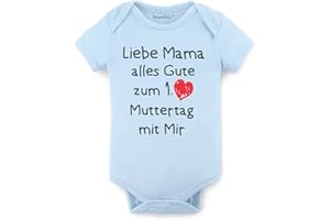 BesserBay Baby Strampler Body Kurzarm Alles Gute zum 1. Muttertag mit mir Geschenk 0-12 Monate