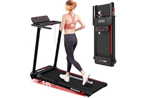 CITYSPORTS Folding Treadmill, Under Desk Walking Machine, 8% Incline Treadmills for Home, 12km/h Portable Treadmill, 1400W Motor Walking Pad Foldable, 120kg Weight Capacity, APP LED Screen (Black)