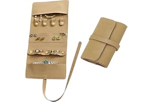 Hezhou Smyckeväska Liten Väska Roller Smycken Lyx Rulle Organisatör Smycken Resa Säkerhetslåda Smyckeskrin Rulle Smycken Organisatör Roller Smycken Ringar Örhängen Halsband (A)