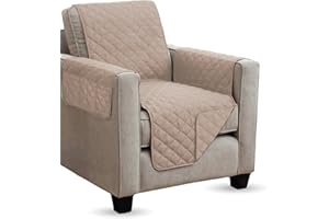 Bestlivings Sesselschoner (Beige) gesteppt - 190x165cm - Sesselauflage mit Armlehnen und Taschen - Sesselüberwurf ÖKO-Tex Schoner für Sessel - Überwurf