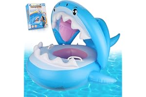 Weokeey Bouee Bebe avec Pare Soleil Bébé Bouee UPF 50+ Flotteurs Bébé Bouée Piscine Bouée Gonflable Bouée Bébé Piscine Enfant Anneaux de Natation de 6 à 36 Mois