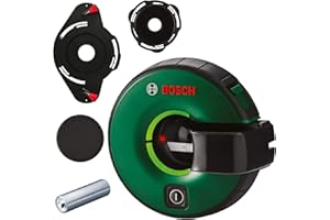 Bosch Home and Garden Atino láser de líneas (alcance de 1,5 m, nivelación horizontal o vertical, cinta de medir integrada, en caja), Verde, Negro, (L x B x H) 124 x 115 x 62 mm