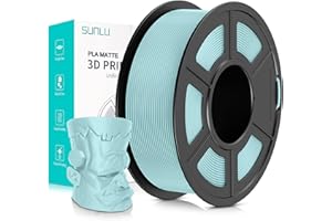 SUNLU Filament do drukarki 3D Matowy filament PLA, Neatly Wound Matte PLA, 1,75 mm ± 0,02 mm, pasuje do większości drukarek 3D FDM, dobre opakowanie do druku próżniowego 3D, 1 kg szpuli (2,2 funta),