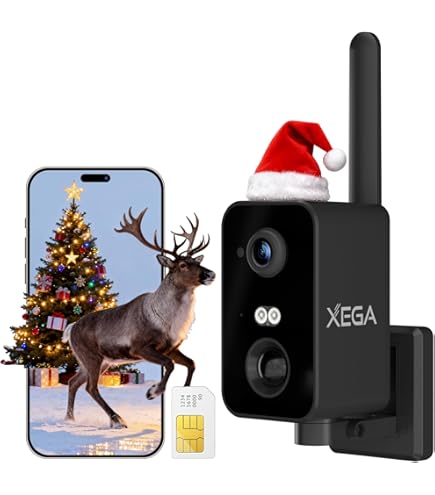 Xega 4G LTE Cellulaire Beveiligingscamera Solar Met SIM-kaart, Outdoor Draadloze Geen WiFi Bewakingscamera CCTV, 2K HD PTZ Nachtzicht PIR Bewegingsdetectie Melding Alarm TF & Cloud Opslag IP66