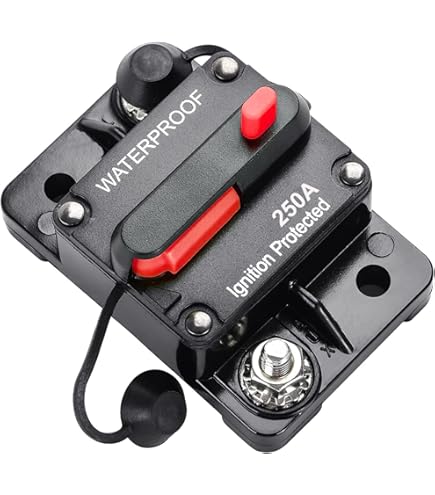 Miosugo 12-24 V waterdichte zekeringhouder, hoogstroomonderbreker, marine zekeringhouder, camper omvormer stroomschakelaar, handmatige reset onderbreker (60 A