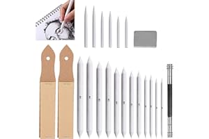 SHULLIN 22 STK Mischen Papierwischer Set Blending Stümpfe und Tortillionen Set Estompen Set Blending Stumps Set Blendende Stümpfe Set Tortillions Bleistift Papierwischer Bleistift um Zeichnen