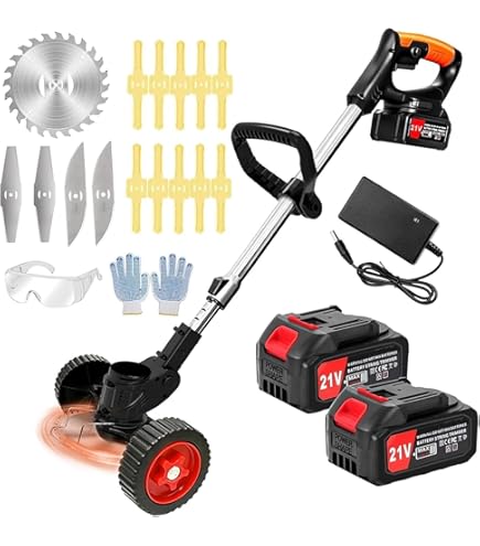 Decespugliatore Elettrico A Batteria Brushless - Con 2 Batterie 21V E 4 Lame - Foto 14