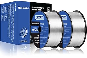 HARUKIKU Fülldraht 0.8mm Nettogewicht 0.9KG - E71T-GS Schweißdraht für Fülldraht Schweißgerät ohne Gas, Drahtrolle D100, 2 Rollen