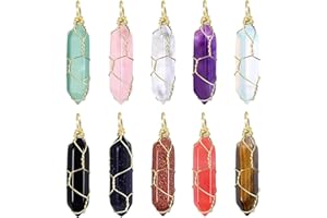 ALEXCRAFT Kristalle Anhänger Edelsteine Anhänger Schmuck Kristalle Heilsteine Set Kristalle Steine Kette Heilkristalle für Halsketten Ohrhänger Armbänder