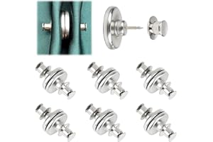 Magnetic Curtain Buttons, ihohi 6Pairs Magnetic Curtain Weight Clips Magnets Closure Curtain Buckle to Prevent Light Leaking for Shower Curtains Tablecloths(17MM)