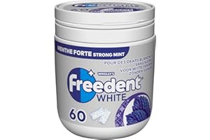 FREEDENT WHITE - Chewing-Gum Menthe Forte - Sans Sucres - Boîte de 60 dragées - 84g