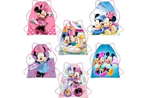 Syijupo 6Pcs Zaino Drawstring Bag, Drawstring Bags, per Bambini Festa di Compleanno Borsa Sacchetto Festa, Borsa con coulisse Principessa Cartoon Mouse