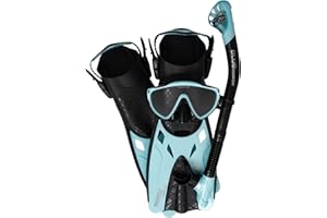 CRESSI Tino Adventure Set - Snorkel Set Tonga Fins, Tino Mask and Scilla Snorkel for Snorkelling and Diving, Adults