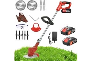 VR SHYIEON Akku Rasentrimmer mit Akku und ladegerät, 21V Elektrische Rasentrimmer 3 in 1 Rasentrimmer 90° Drehbar, Teleskopgriff/zum Schneiden von Gärten