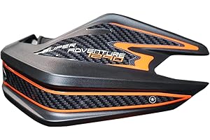 labelbike - Pegatinas 3D Paramanos Moto Decoraciones y Protecciones en Resina compatibles con KTM 1290 Super Adventure S y R 2021-2024 Color Naranja Carbono