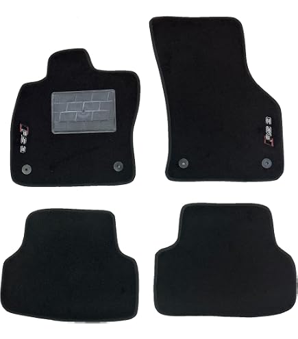 Set Di 2 Tappetini Anteriori In Velluto Per Audi A3 8V (2012-2019) – Su Misura, Rinforzati, Antiscivolo, Colore Nero