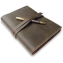 Taccuino Pelle Ricaricabile A5 Con Penna - 200 Pagine Vuote Per Appunti E Viaggi - Foto 4