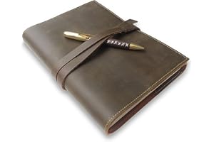 SOVEREIGN-GEAR Nachfüllbares Tagebuch Journal | Vintage handgemachtes Leder gebundenes Notizbuch für Männer & Frauen | 16,5x22,6cm A5 Schreibleder Antikes Refillable Notebook Cover | Gefüttertes Papier + Stift