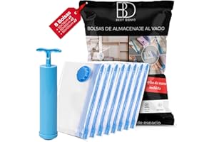 BEST DOMO BD Bolsas para guardar ropa al vacío reduce el espacio de almacenaje armarios viajes mudanza edredones mantas y ropa de cama, duraderas reutilizables uso con aspiradora y bomba con cierre hermético