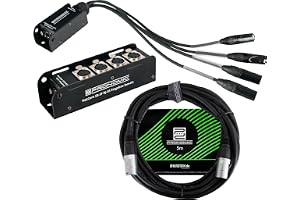 Pronomic NetCore SB-3F/SP-3M 5m Set - 4-Kanaals Multicore Ljudsystem - Stagebox med 4 XLR-kontakter & RJ45 - Pigtail med 4 XLR-bussar & RJ45 - Inklusive 5m CAT5e Nätverkskabel