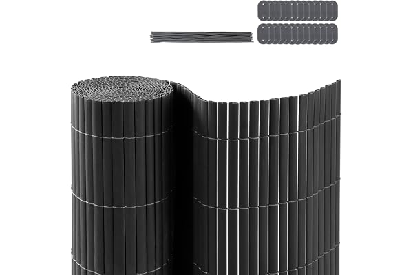CCLIFE Canisse en PVC, Brise-Vue en PVC pour Clôture de Jardin Balcon, avec Attaches de Câble, Résistant Aux Intempéries, Plusieurs Tailles Disponibles