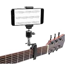 Support Téléphone Pour Guitare Universel - Clip Réglable Plastique Et Métal Pour Apprendre Les Chansons