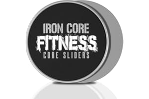 Iron Core Fitness 2 discos deslizantes de doble cara Core Sliders Ultimate Core Trainer - Equipo de entrenamiento abdominal para gimnasio en casa, uso en todas las superficies.