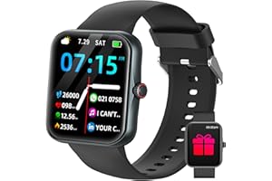 JUBUNRER Inteligentny zegarek dla mężczyzn i kobiet i kobiet, tracker fitness z 4.6 cm Touch Call SpO2, monitor snu, licznik kroków, licznik kalorii, IP68, wodoodporny zegarek fitness dla iOS Android