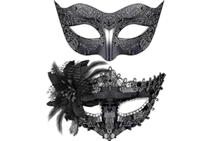 JSTHHTT 2pcs Máscara Veneciana Pareja, Máscara Mascarada, Mascaras Venecianas, Mascara Carnaval, para Disfraz de Fiesta de Carnaval de Halloween