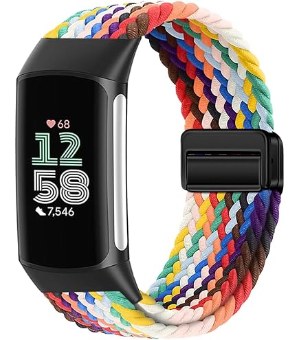 KeeFos Bracelet Fitbit Charge 6 / Charge 5 – Lot 2 Silicone Souple Sport Rose + Blanc